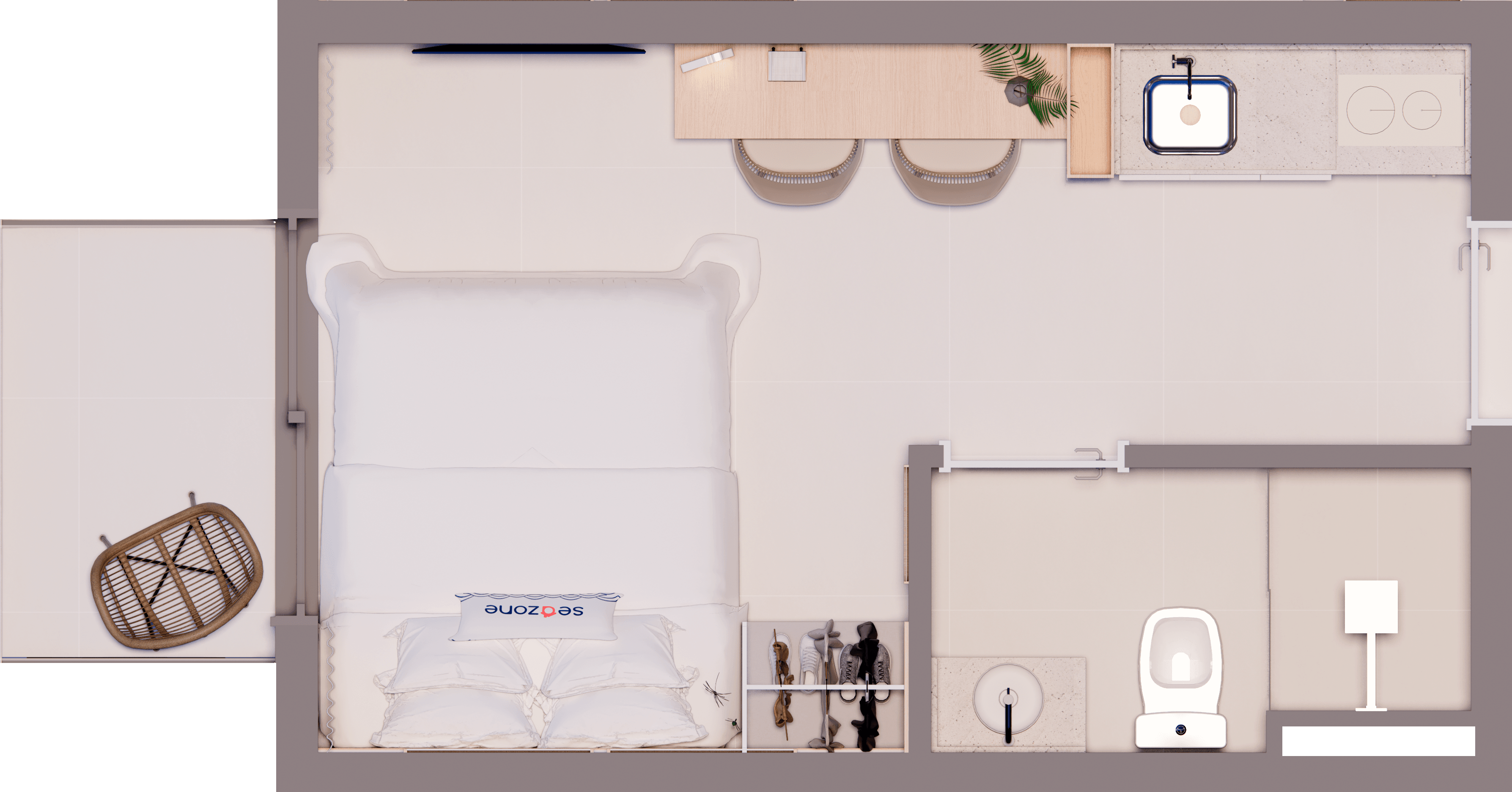 Planta — Studio para 2 hóspedes