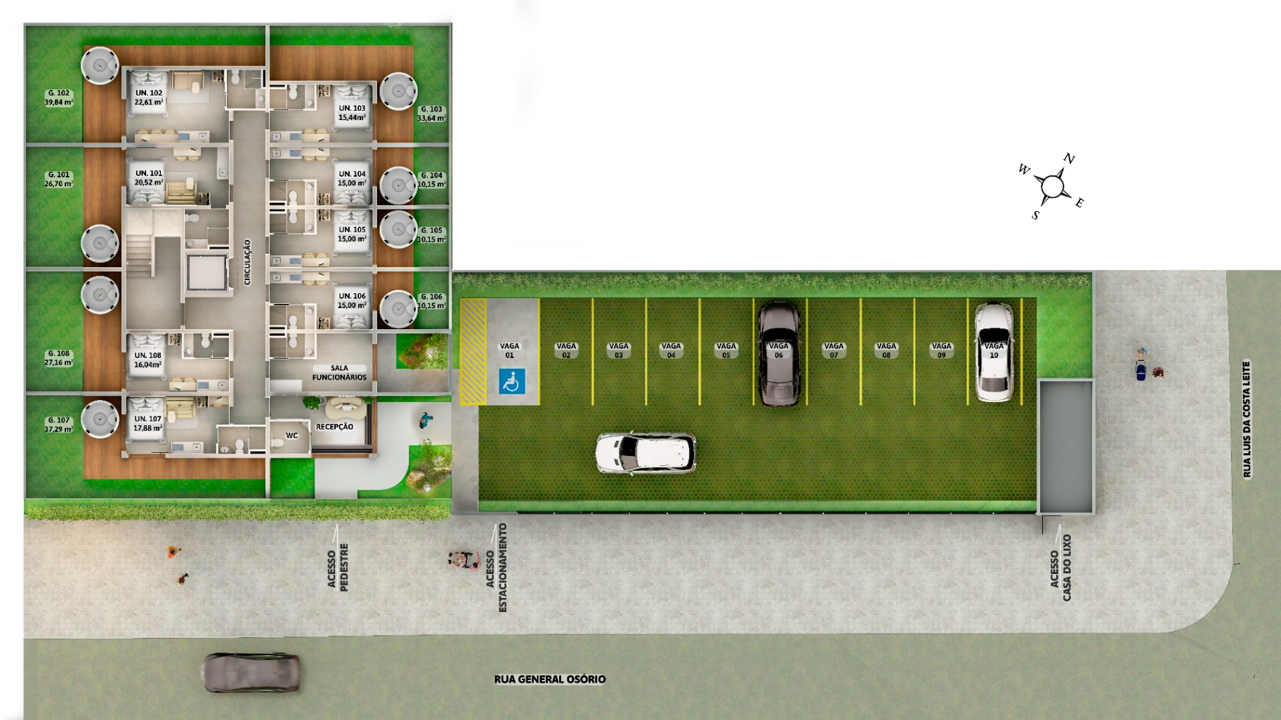 Planta — Studio para 4 hóspedes