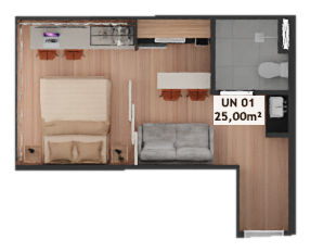 Planta — Studio para 5 hóspedes