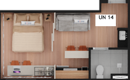 Planta — Studio para 5 hóspedes