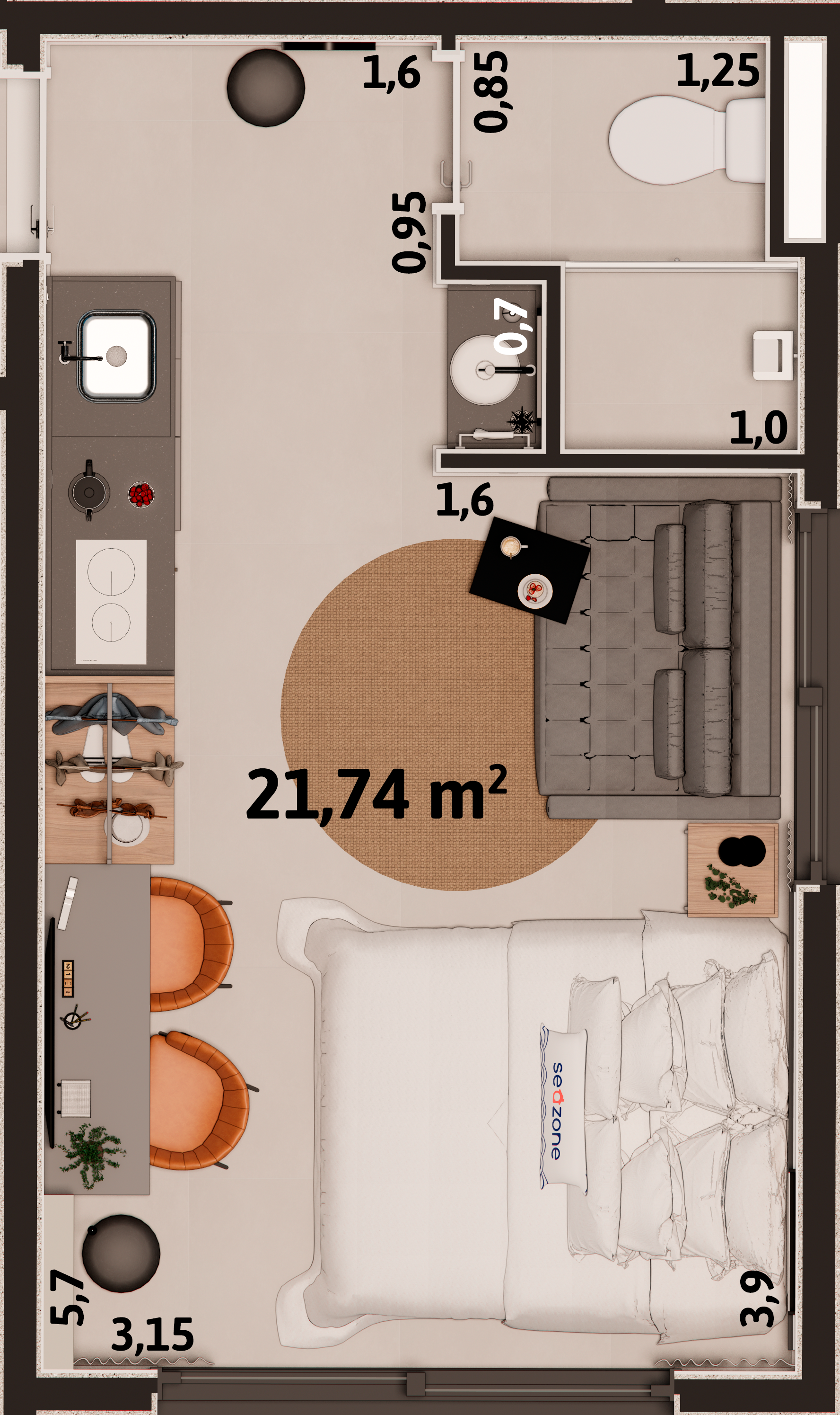 Floor plan — Studio ampliado