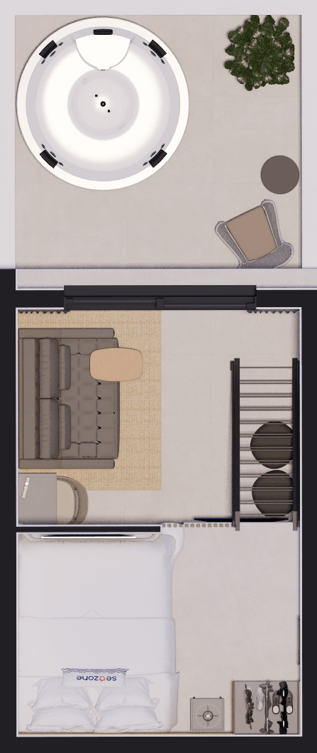 Planta — Studio para 4 hóspedes